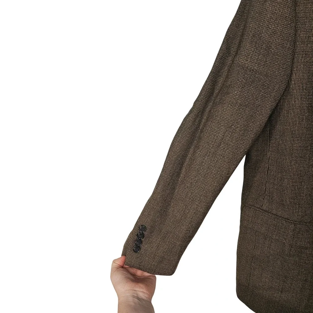 Ralph Lauren Light Brown Tweed Wool Sports Coat Blazer Mens 48R NEW $350